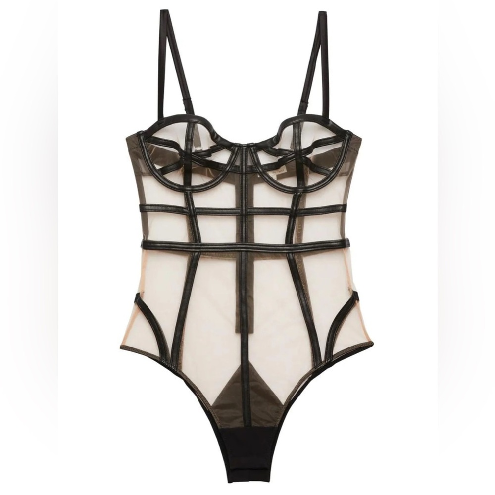 Vegan Leather Caged Bodysuit